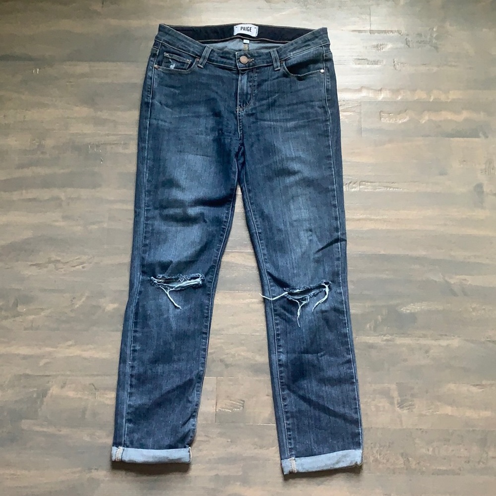 PAIGE Cropped Distressed Jeans